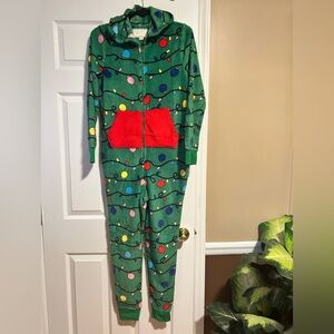 Derek’s Junior’s One-Piece Soft Blanket ‘Xmas Lights’ Sleeper ~ Sizes